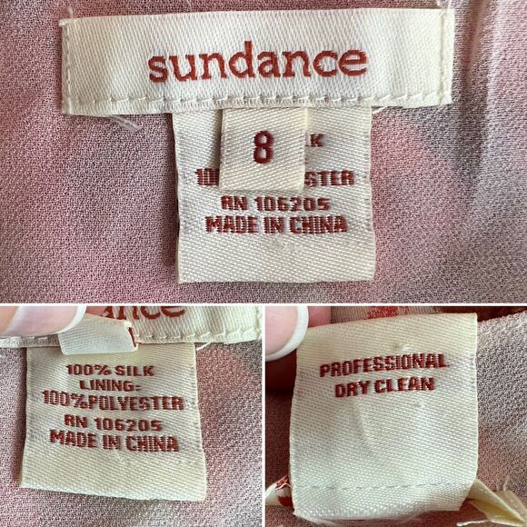 Sundance Catalog Silk Dress Size 8 Floral Flowy Asymmetric Hem Boho Fairycore - Picture 7 of 7